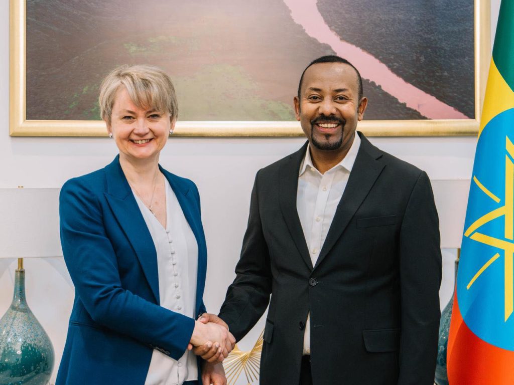 Prime Minister Abiy Ahmed and Foreign Minister Gedion Timothewos Receive British Foreign Secretary Yvette Cooper