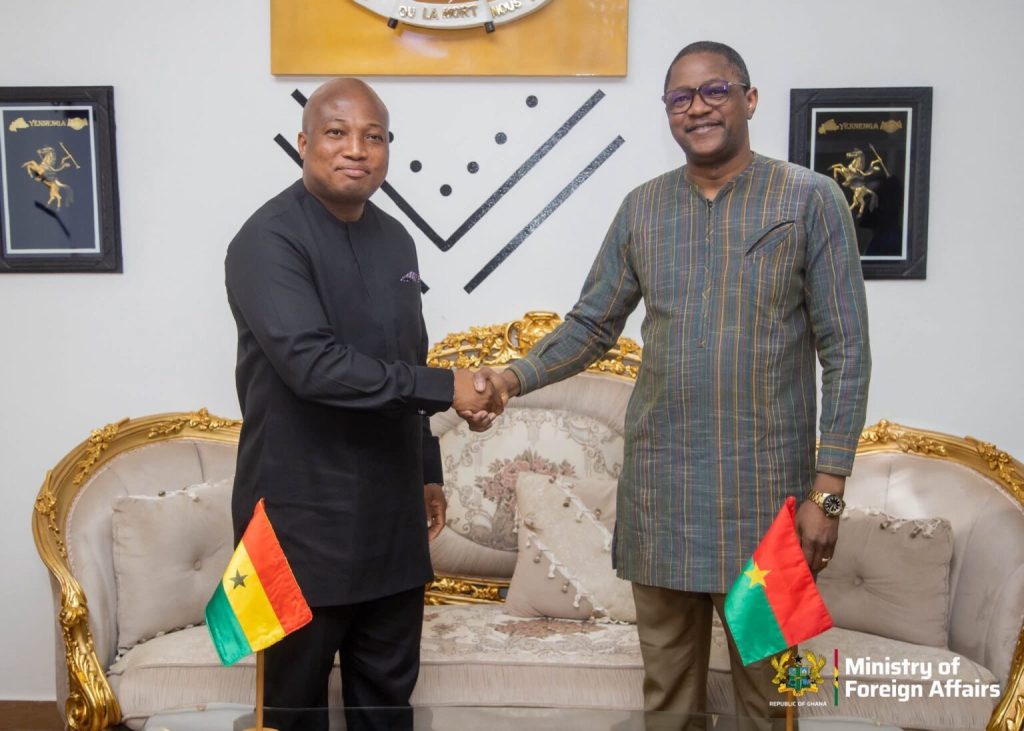 Ghana’s Foreign Minister Samuel Okudzeto Ablakwa and Burkinabe's Karamoko Jean-Marie Traoré.
