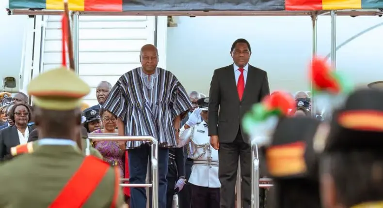 Ghana and Zambia Introduce Visa-Free Travel to Strengthen Ties Ghana President - John Dramani Mahama and Zambia President Hakainde Hichilema