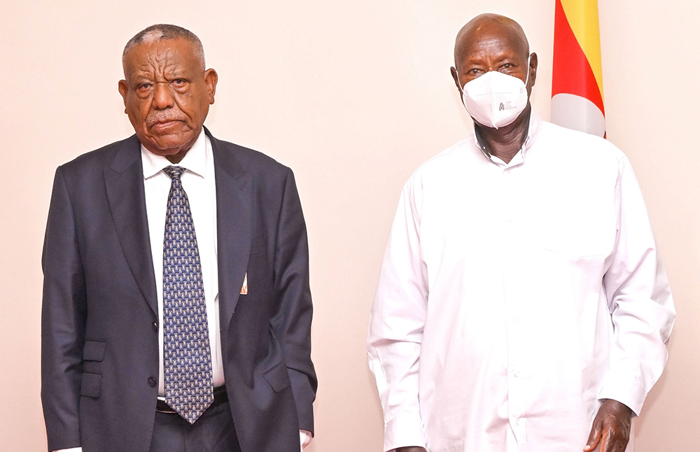 Ugandan President Replaces Airline CEO with Former Ethiopian Airlines Executive Uganda President Yoweri Museveni (Right) and Former Ethiopian Airlines Chief Executive Mr Girma Wake (Left).