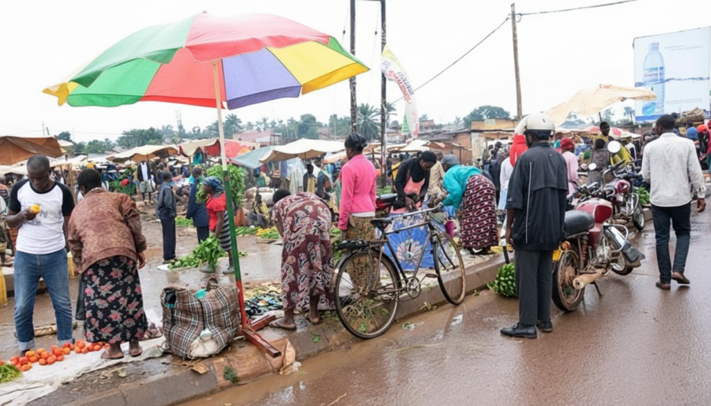 Uganda Begins Enforcement of Street Vendor Evictions from Central Business District An assessment by our correspondent in Kampala found that although many streets were largely empty, several traders continued operating under umbrellas.