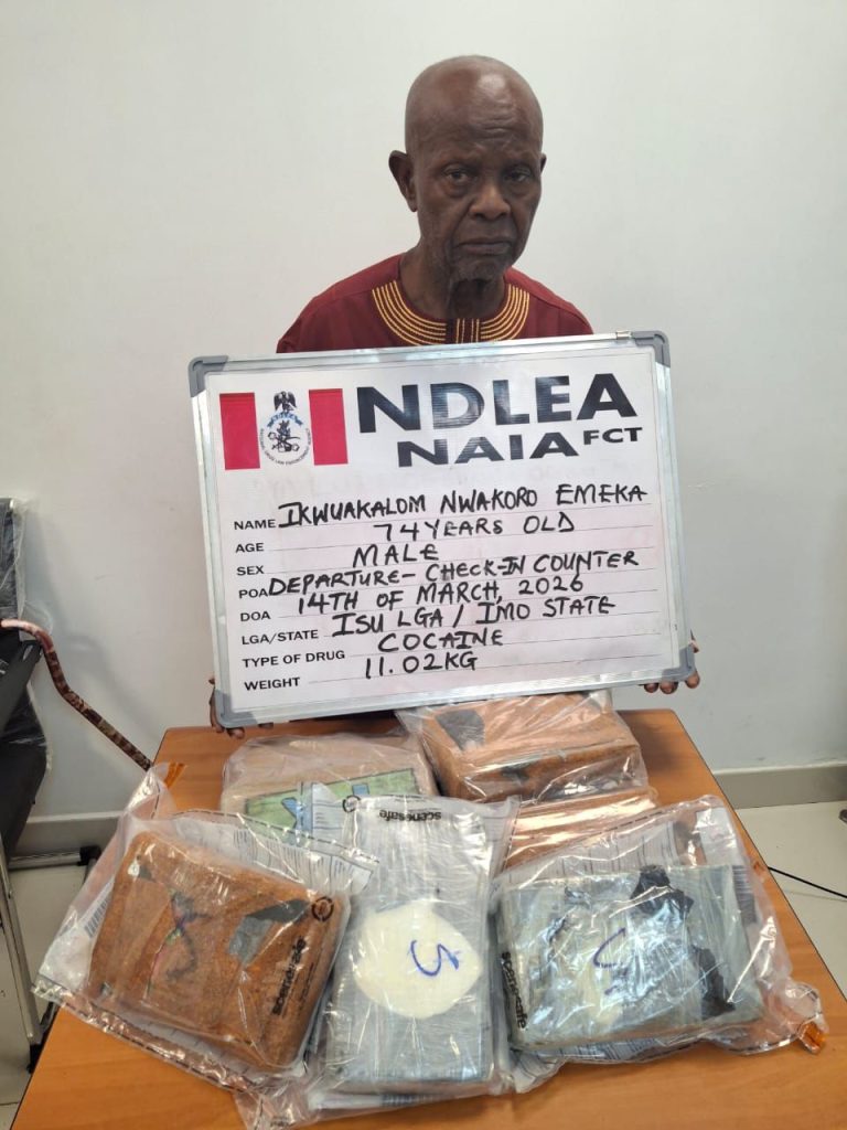 The suspect, identified as Ikwuakalom Nwakoro Emeka, was arrested on March 14 while attempting to board a flight to the United Kingdom.